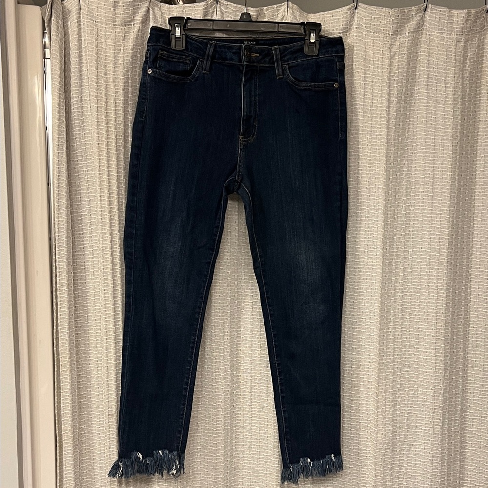 Just Black Deep Indigo Frayed Ankle Jeans